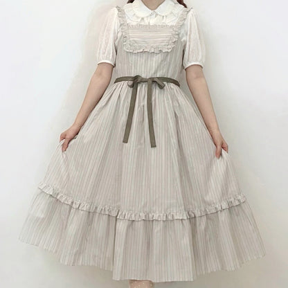 Lacy stripesジャンパースカート