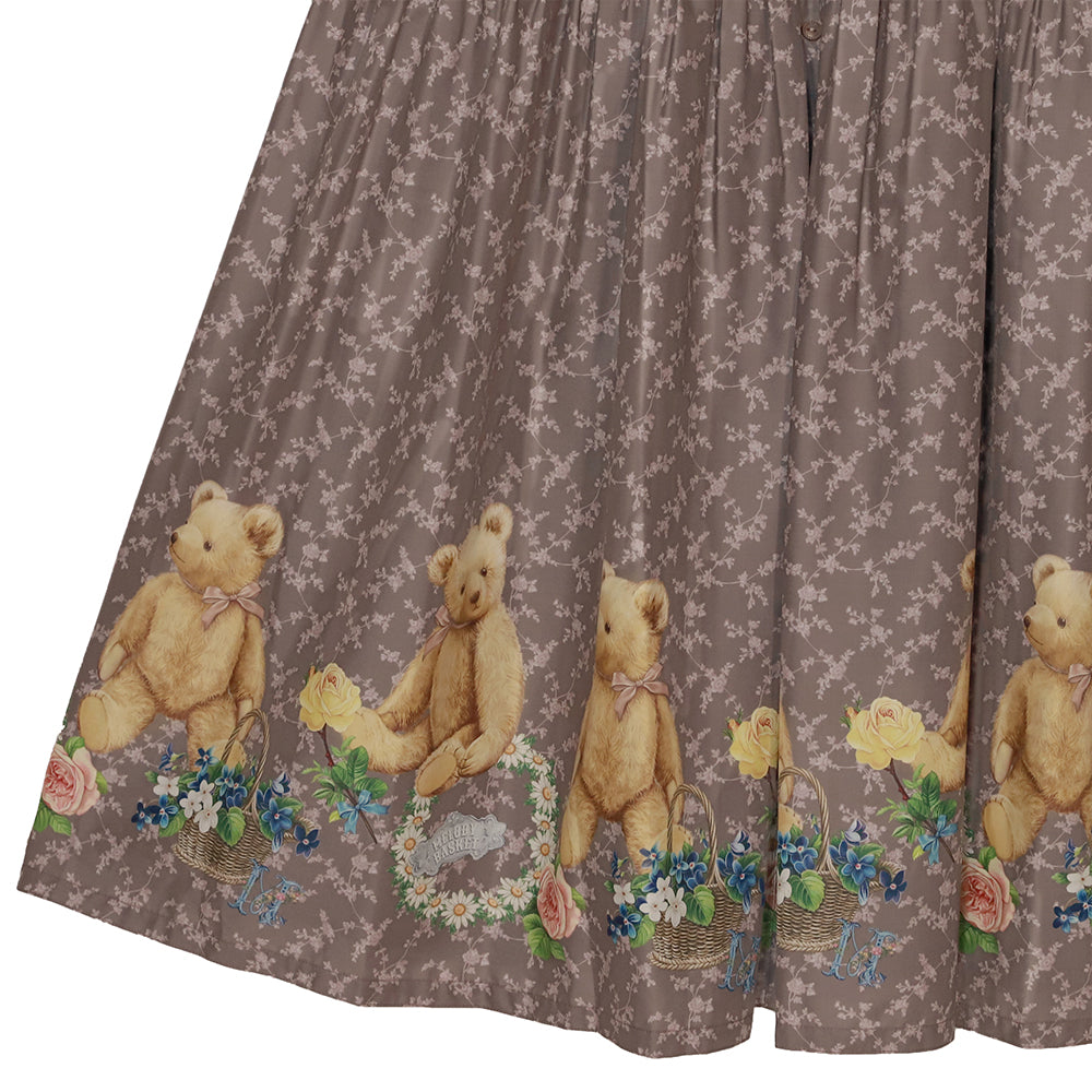 Melody basket Flower Teddy bear JSKブラウン Melody basket Flower Teddy bear JSKブラウン