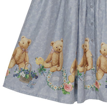 将图片加载到图库查看器，Flower Teddy bear front button dress
