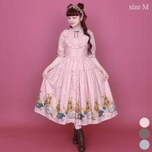 将图片加载到图库查看器，Flower Teddy bear front button dress
