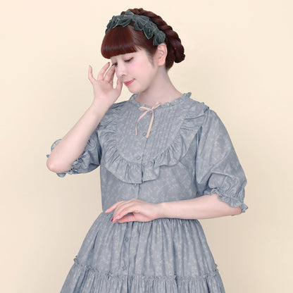 Flower Teddy bearフロントボタンワンピース