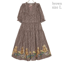 将图片加载到图库查看器，Flower Teddy bear front button dress
