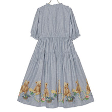 将图片加载到图库查看器，Flower Teddy bear front button dress
