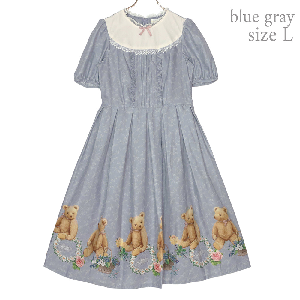 Flower Teddy bearチュールヨークワンピース