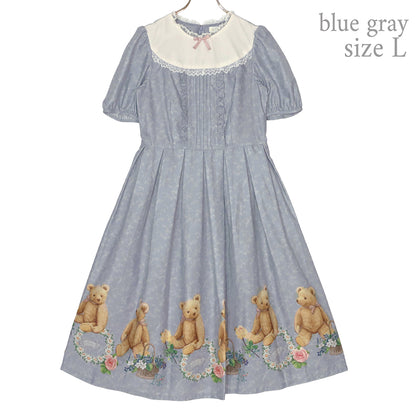 Flower Teddy bearチュールヨークワンピース