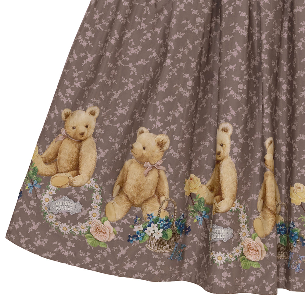 Flower Teddy bearチュールヨークワンピース-Melody BasKet