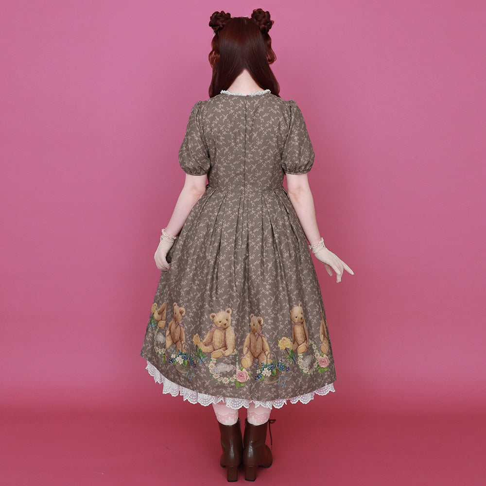 Flower Teddy bearチュールヨークワンピース
