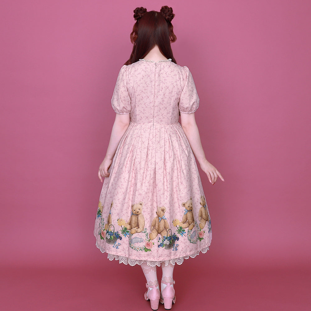 Flower Teddy bearチュールヨークワンピース