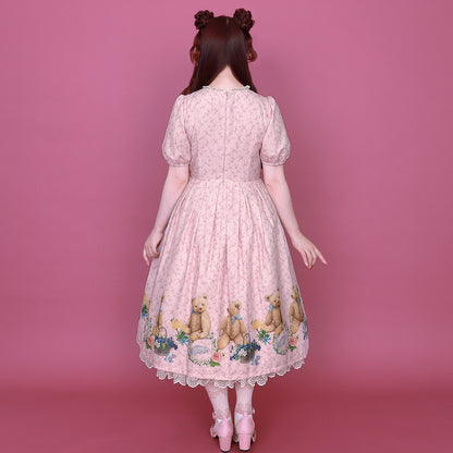 Flower Teddy bearチュールヨークワンピース