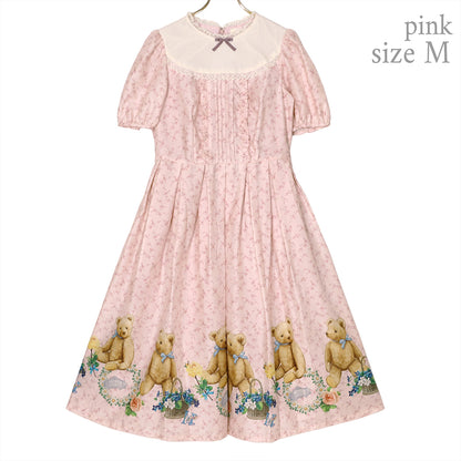 Flower Teddy bearチュールヨークワンピース