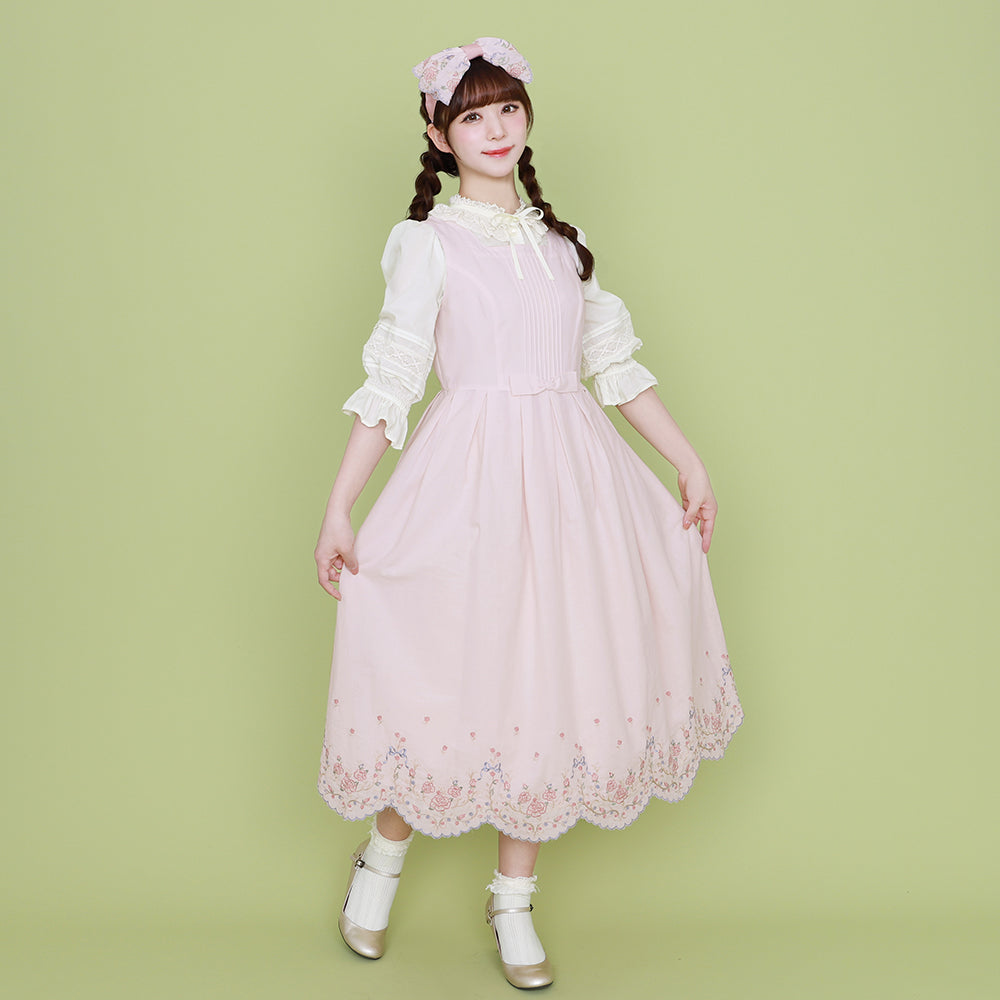 Romantic rose embroidery ribbon headband