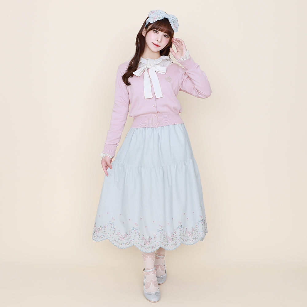 Romantic rose embroidery ribbon headband