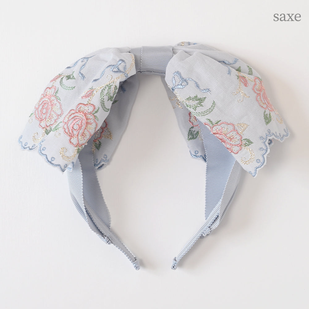 Romantic rose embroidery ribbon headband
