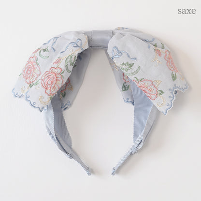 Romantic rose embroidery ribbon headband