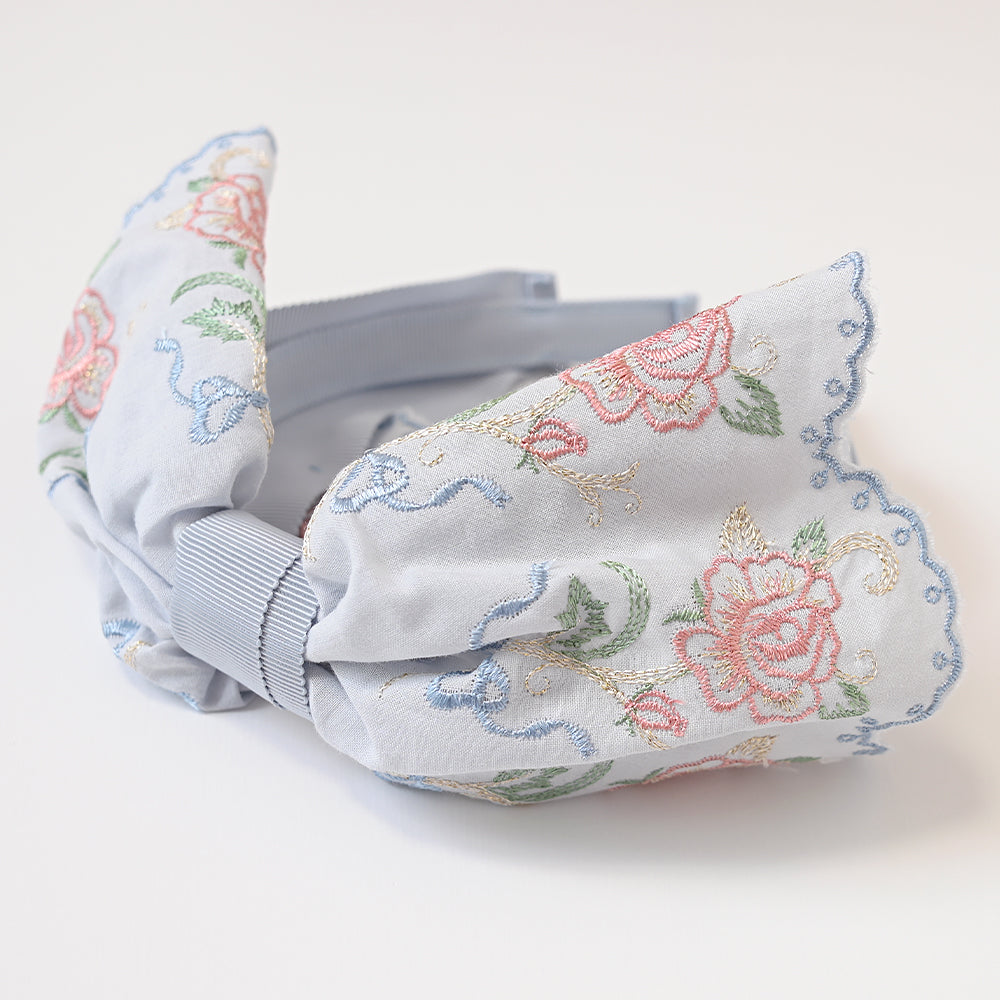 Romantic rose embroidery ribbon headband