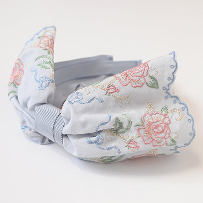 Romantic rose embroidery ribbon headband