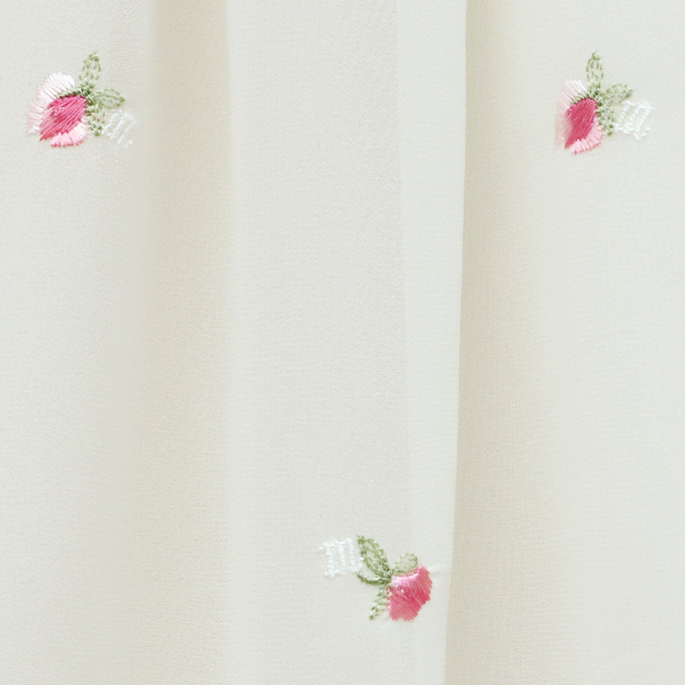 Petit rose embroidery front button dress