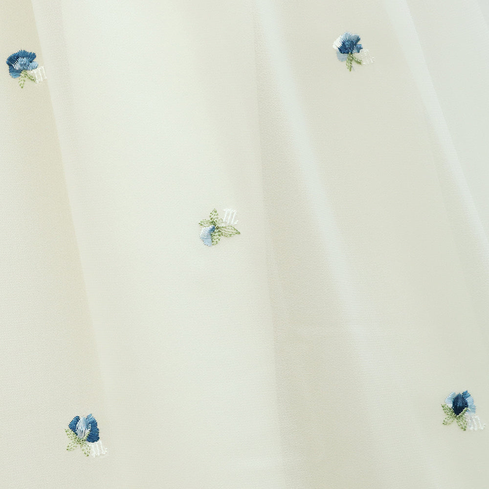 Petit rose embroidery front button dress