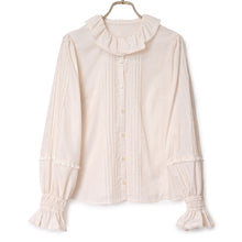 Load image into Gallery viewer, Frill collar pin tuck blouse
