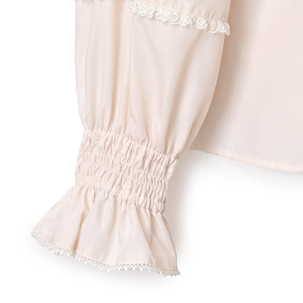 Frill collar pin tuck blouse