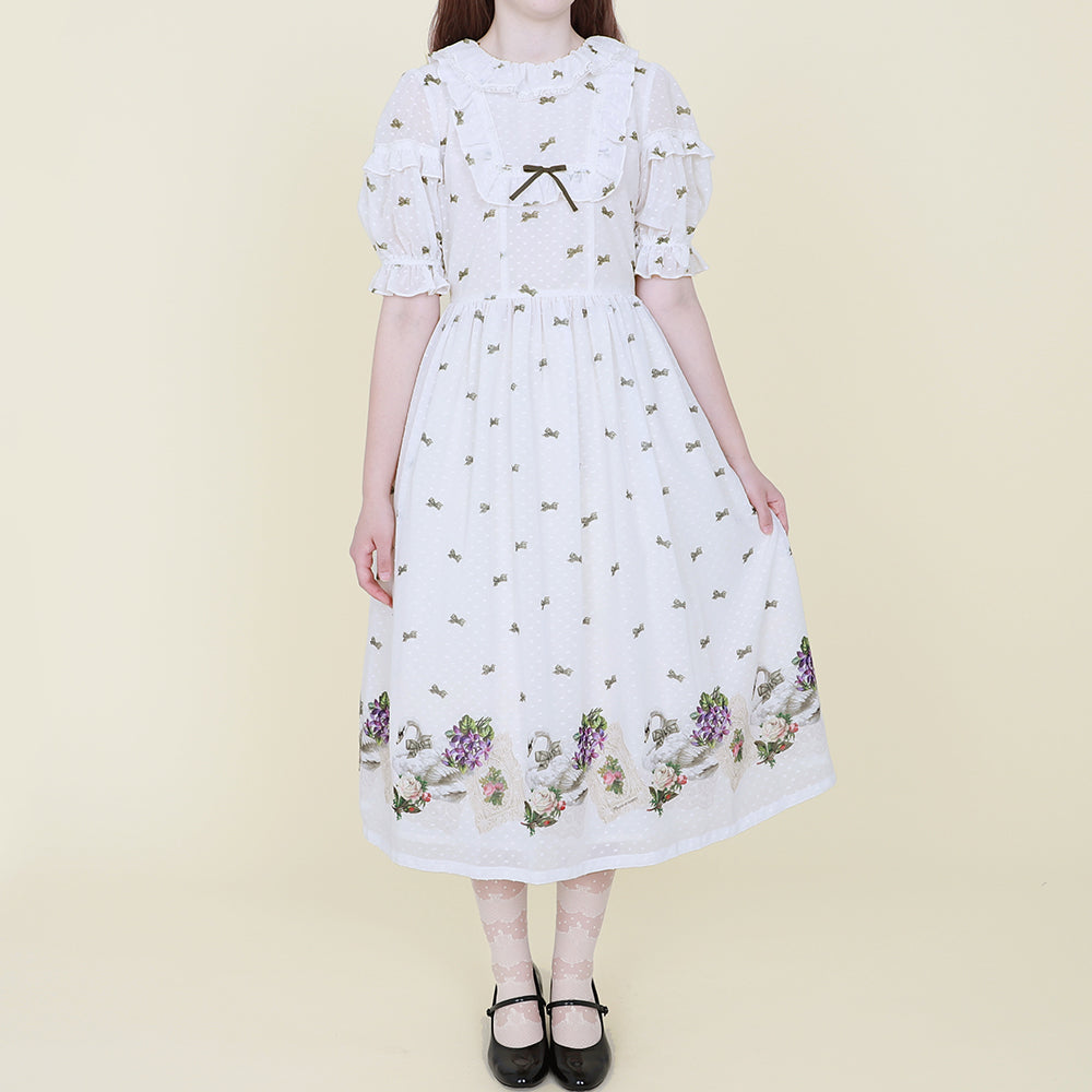 Swan and flowers dress