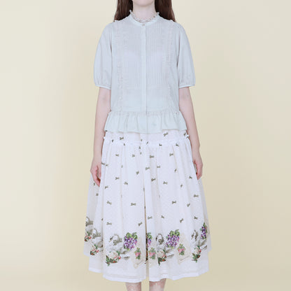 白鳥とお花のスカート