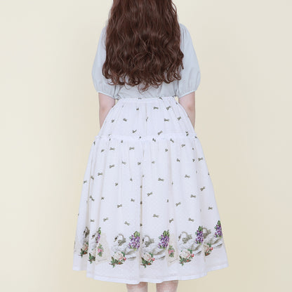 白鳥とお花のスカート
