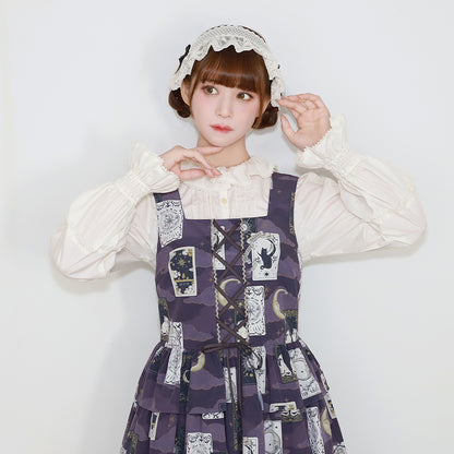 Frill collar pin tuck blouse