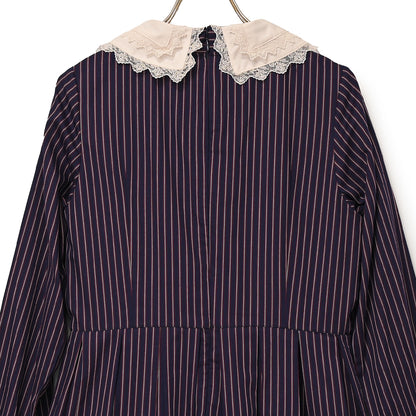 Double ribbon regimental striped dress