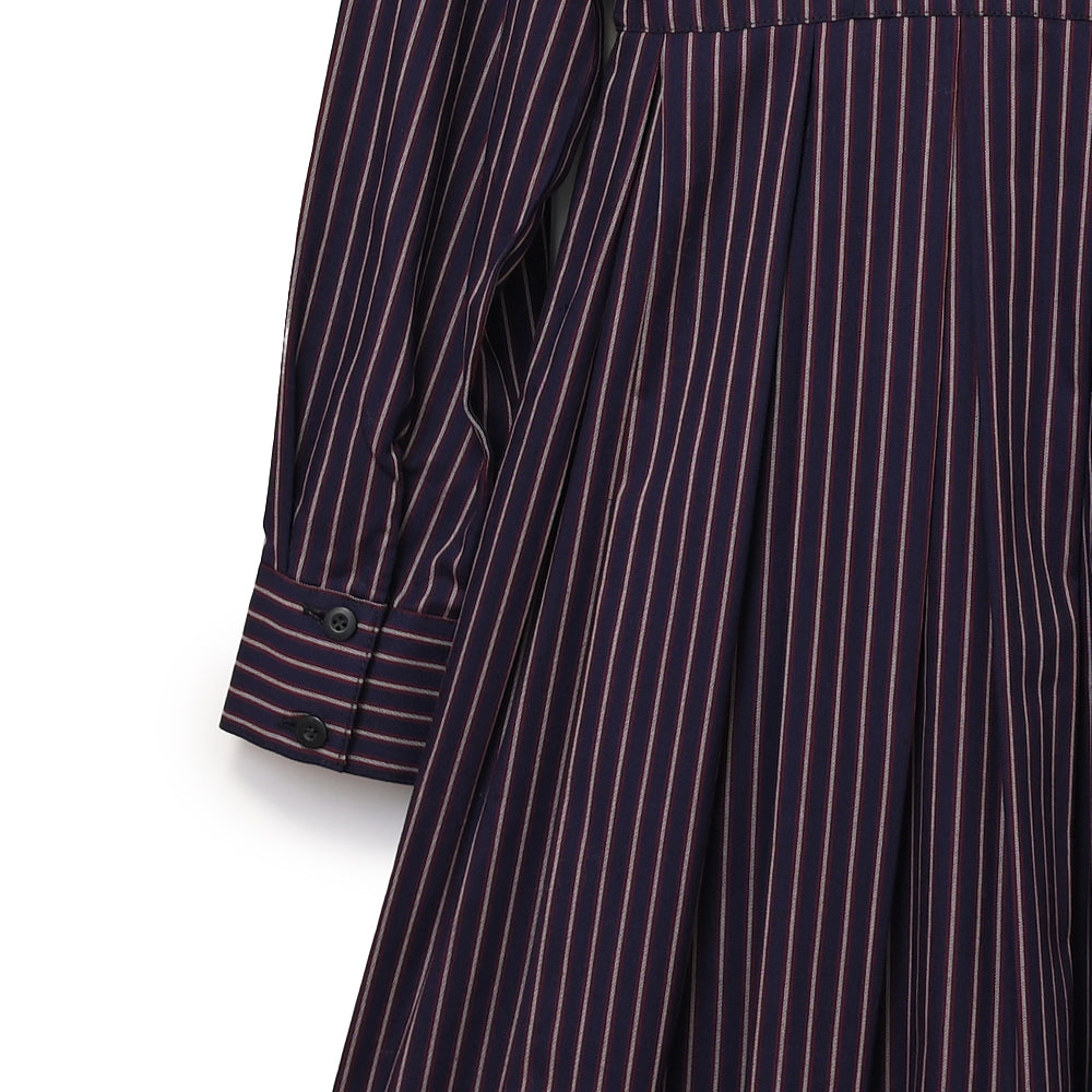 Double ribbon regimental striped dress