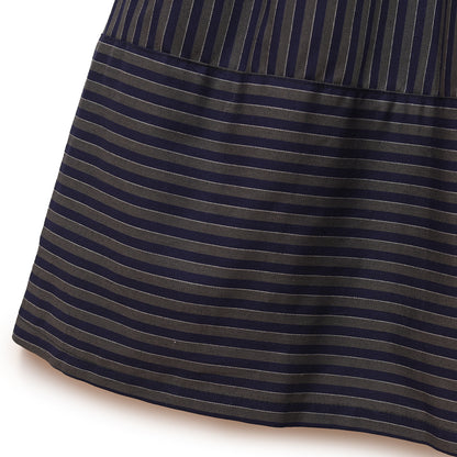 Double ribbon regimental striped dress