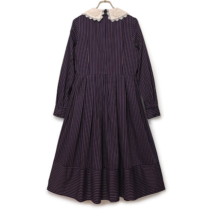 Double ribbon regimental striped dress