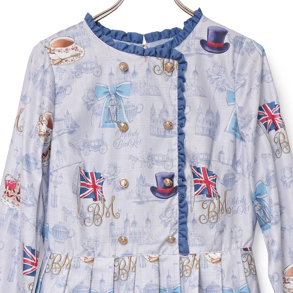 British Lady Double Button Dress