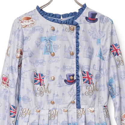 British Lady Double Button Dress