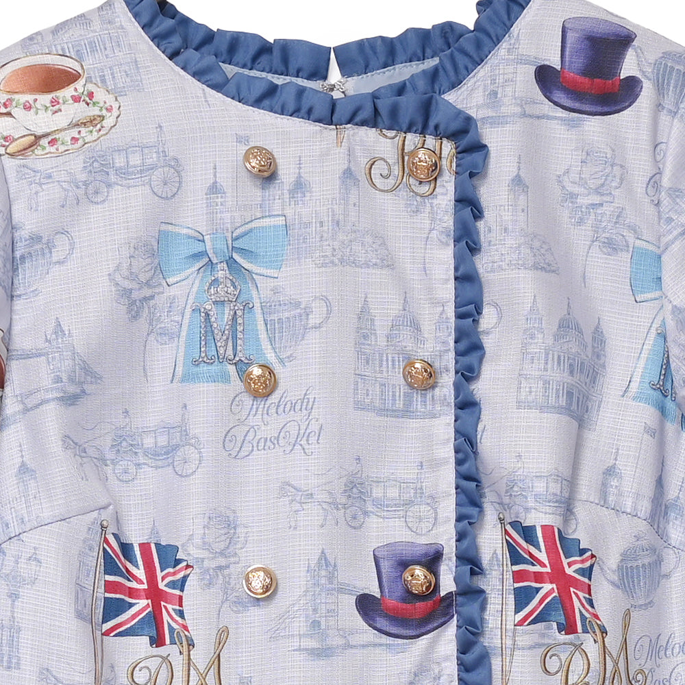 British Lady Double Button Dress