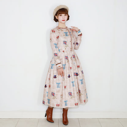 British Lady Double Button Dress