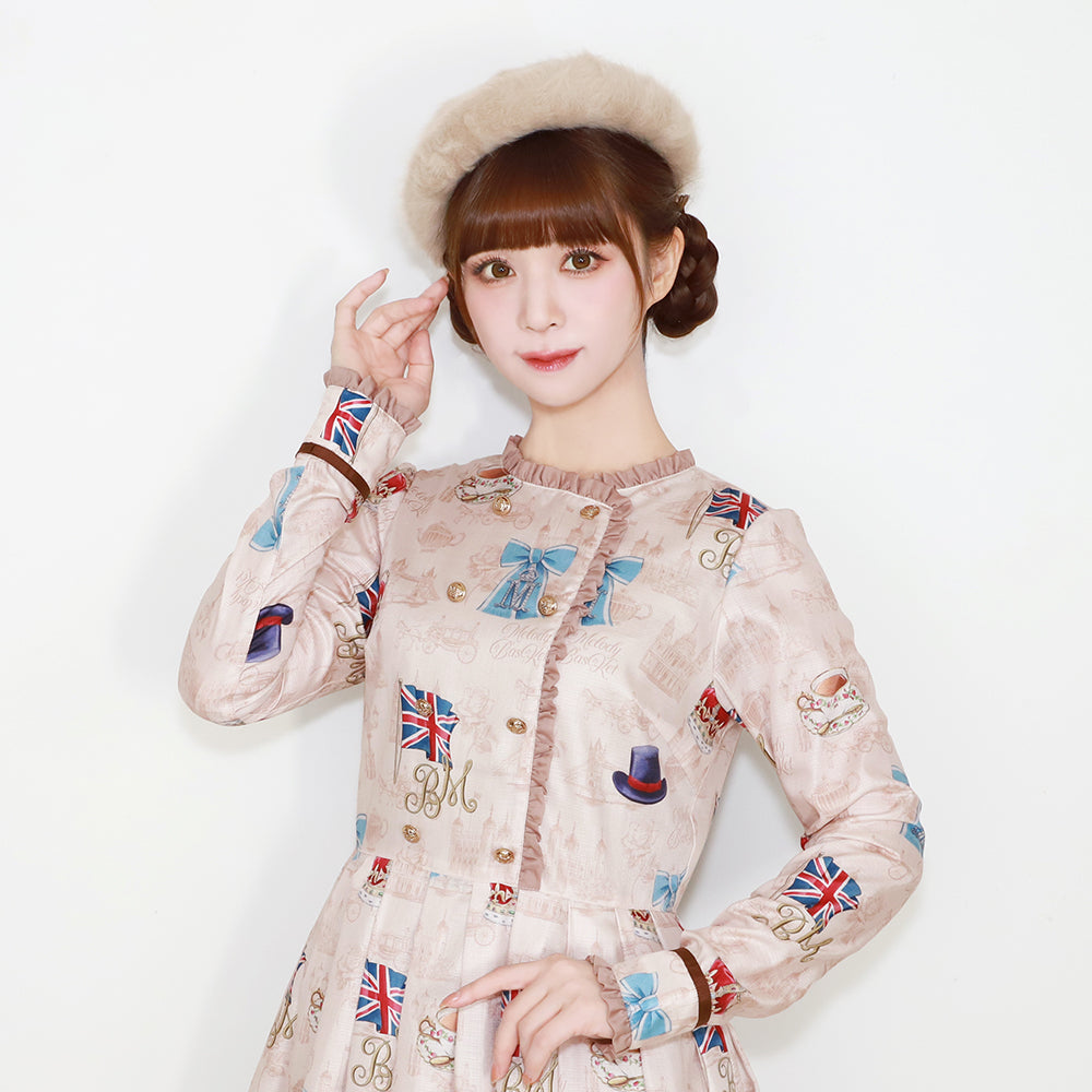 British Lady Double Button Dress