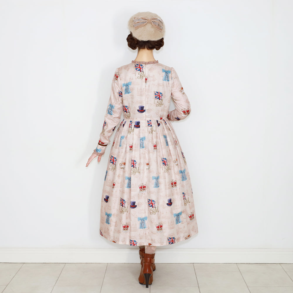 British Lady Double Button Dress