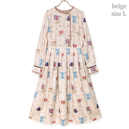 British Lady Double Button Dress