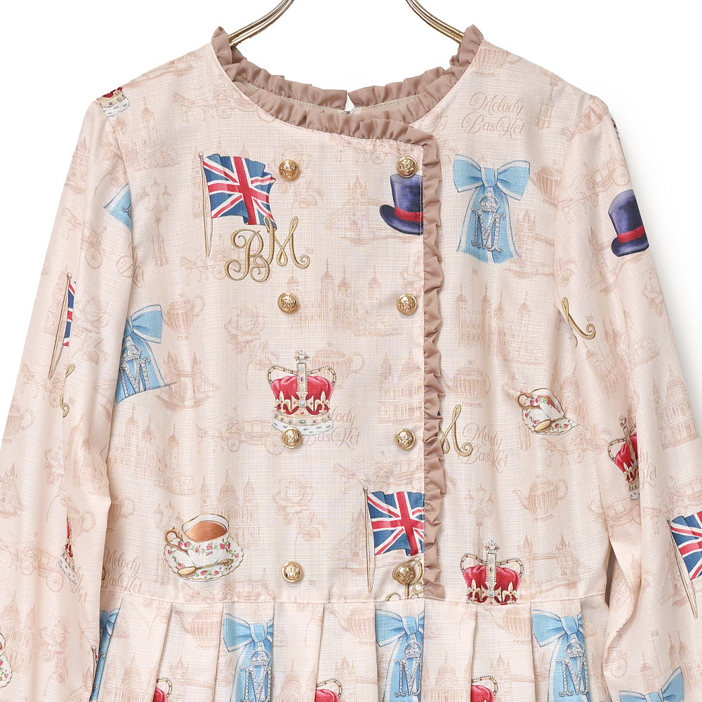 British Lady Double Button Dress