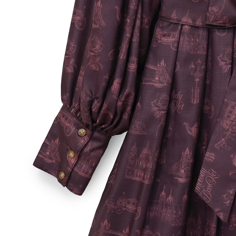 British Lady Big Sleeve Dress