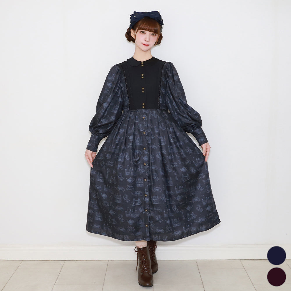 British Lady Big Sleeve Dress