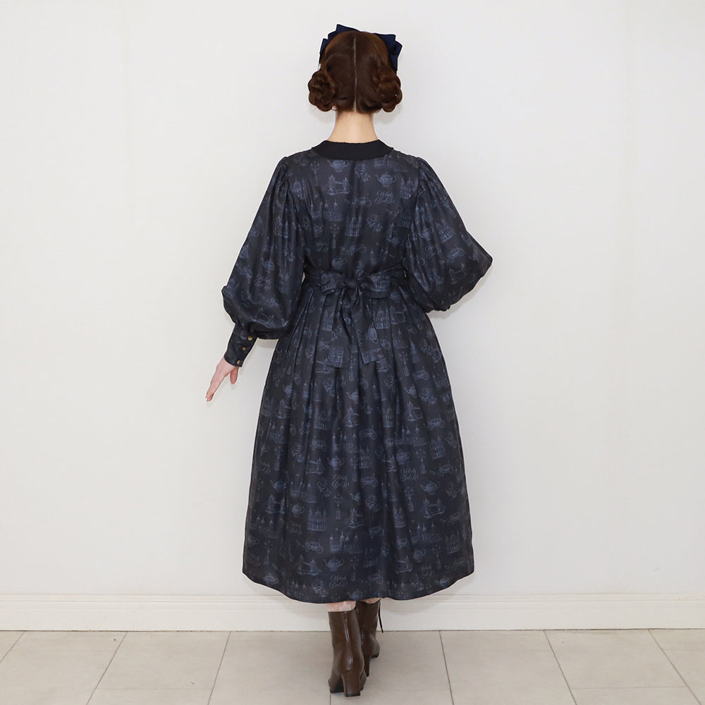 British Lady Big Sleeve Dress