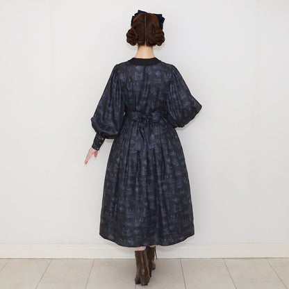 British Lady Big Sleeve Dress