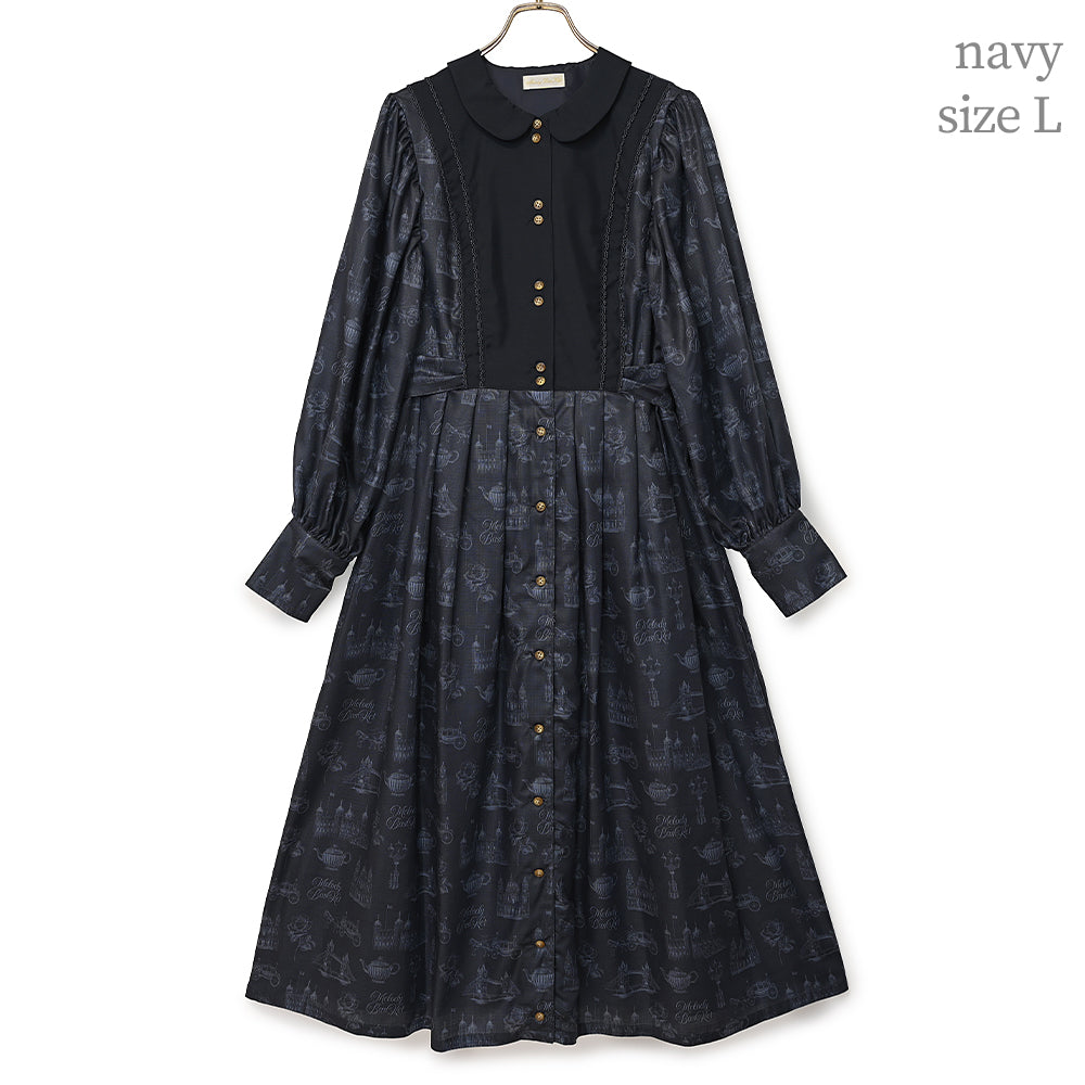 British Lady Big Sleeve Dress