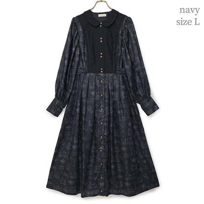 British Lady Big Sleeve Dress