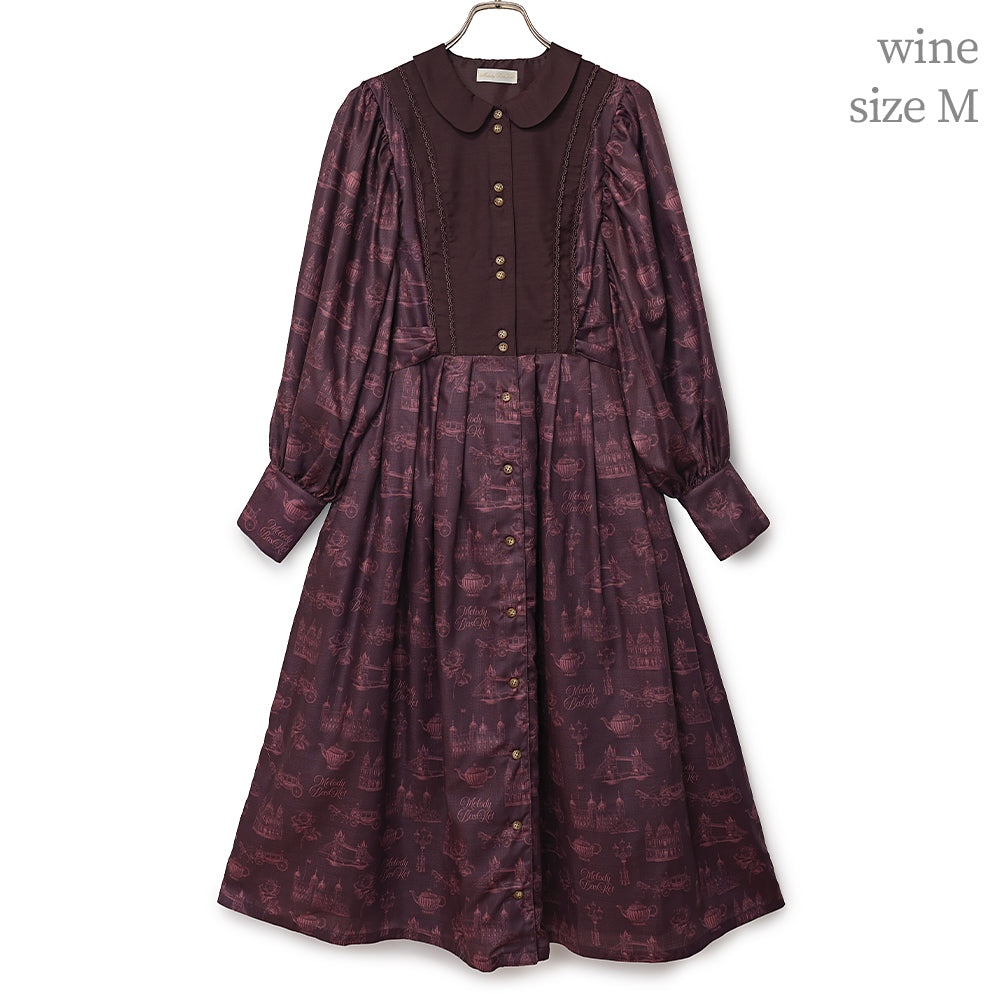 British Lady Big Sleeve Dress