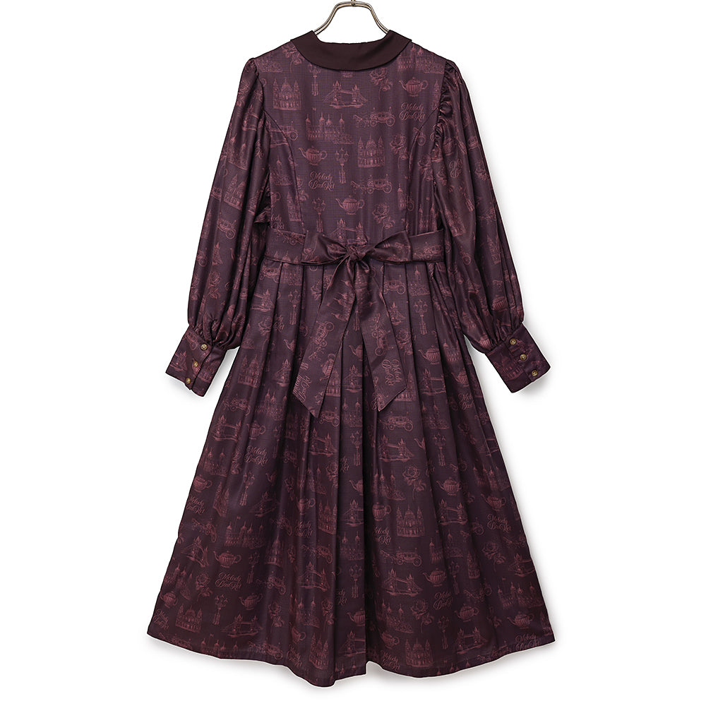 British Lady Big Sleeve Dress