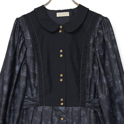 British Lady Big Sleeve Dress