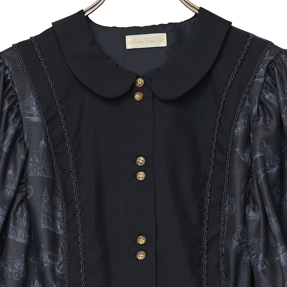 British Lady Big Sleeve Dress